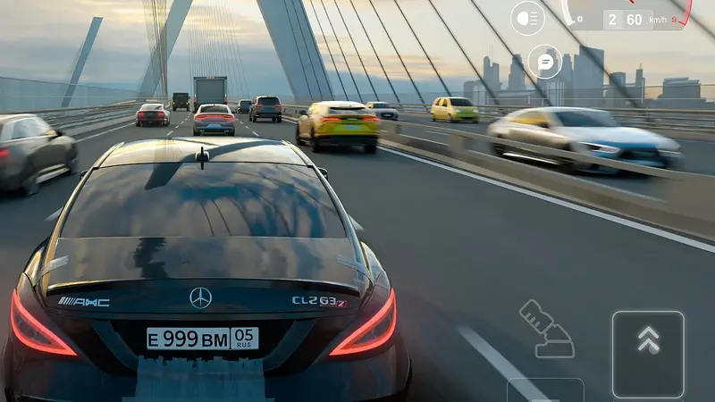 Graphics and control settings screen in Traffic Racer Russian